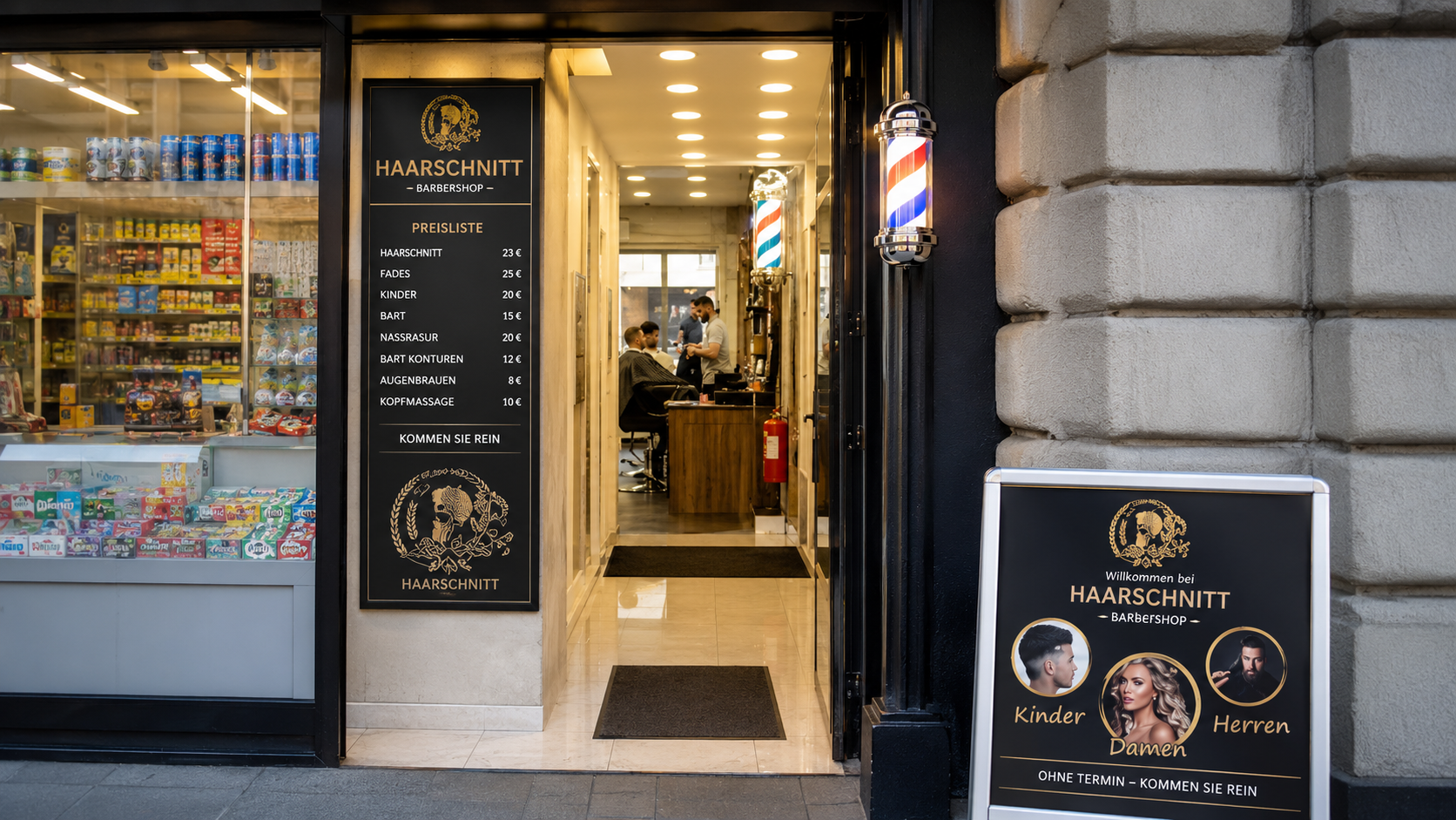 Eingang von Boss Coiffeur – Bahnhof in Luzern